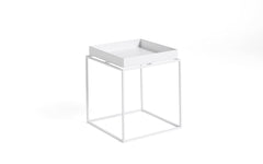 Hay tray outlet table white