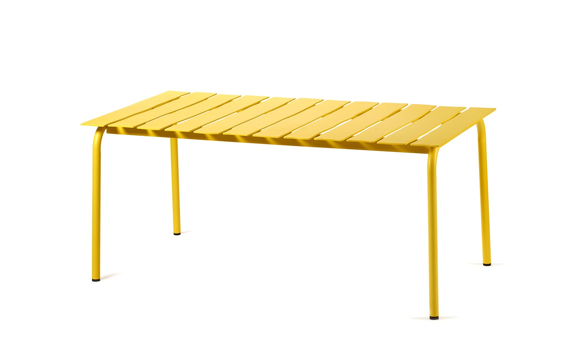 Yellow store metal table